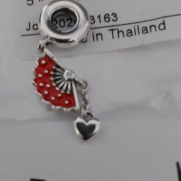 Authentic Pandora *Retired* Sterling Silver Spanish Fan Dangle Charm 797879EN09 - Picture 5 of 10